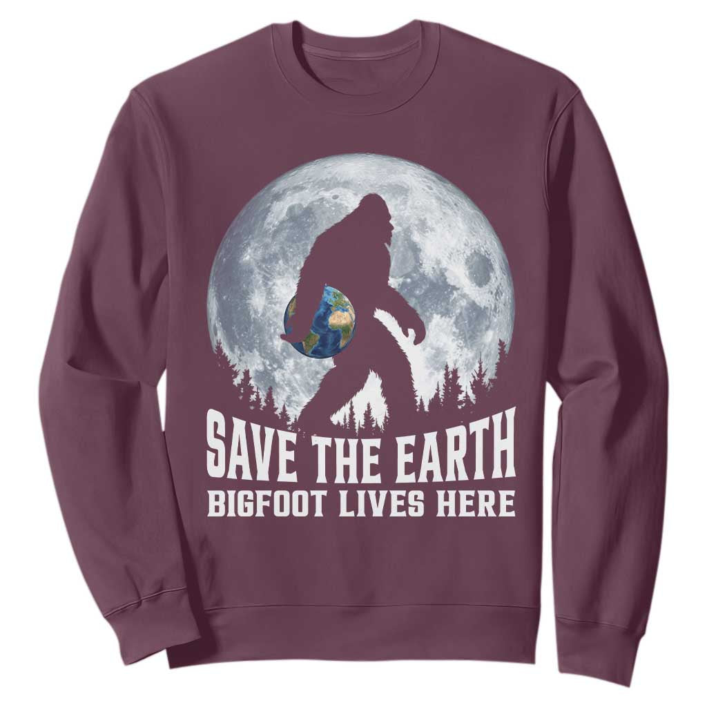 Save Our Planet Nature Lover Sweatshirt Bigfoot Lives Here