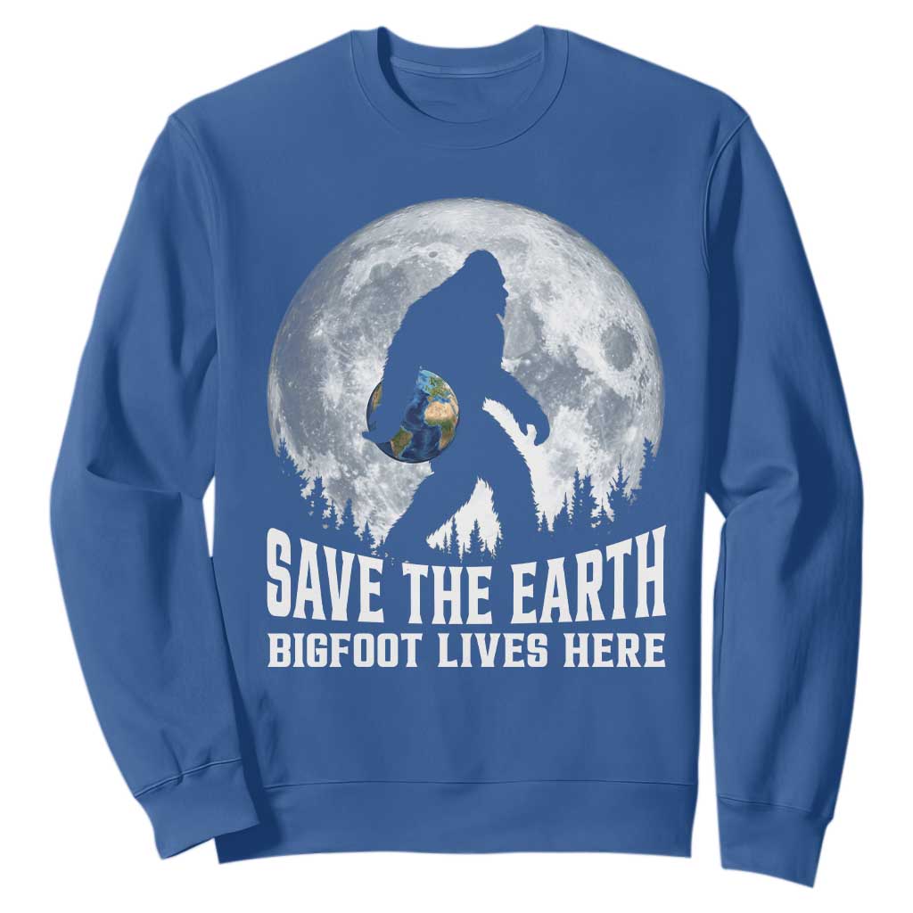 Save Our Planet Nature Lover Sweatshirt Bigfoot Lives Here