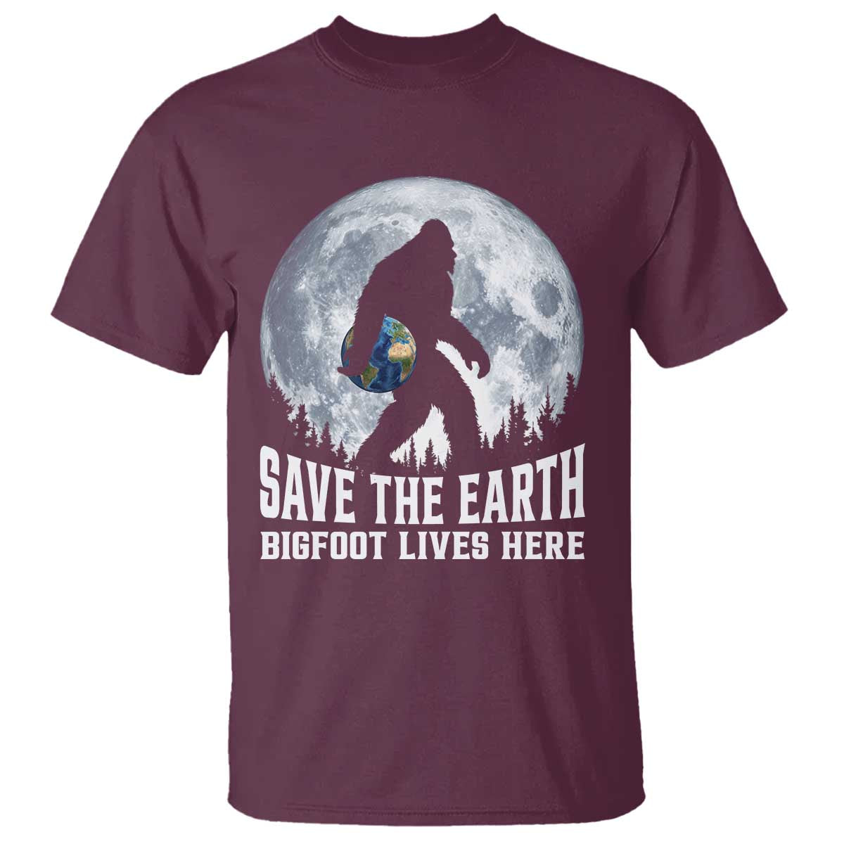 Save Our Planet Nature Lover T Shirt Bigfoot Lives Here