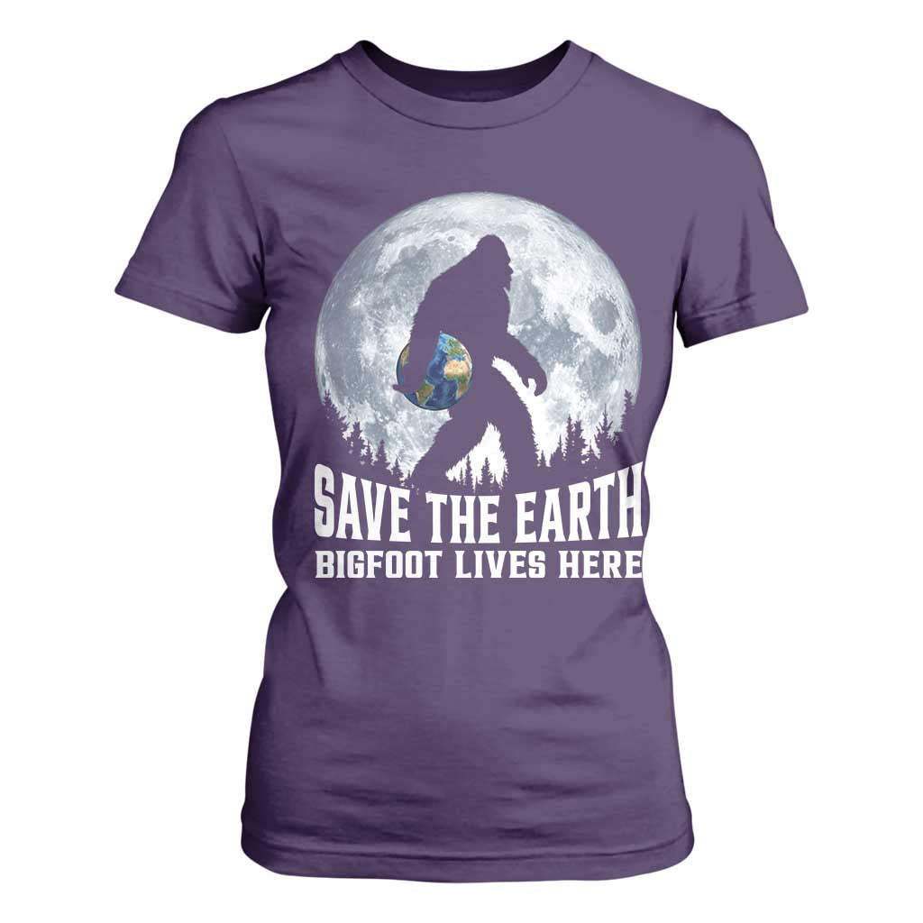 Save Our Planet Nature Lover T Shirt For Women Bigfoot Lives Here