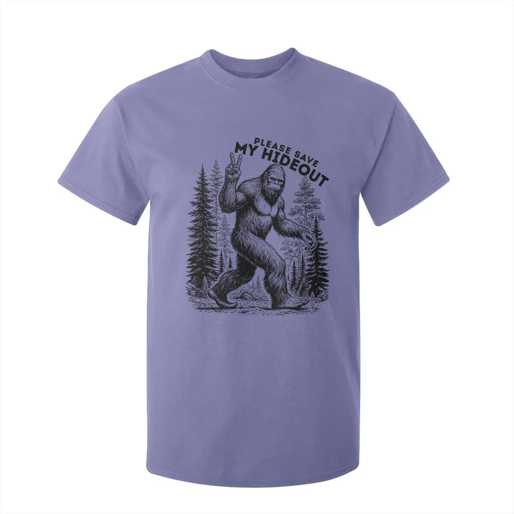 Please Save My Hideout T Shirt For Kid Bigfoot Forest Protector