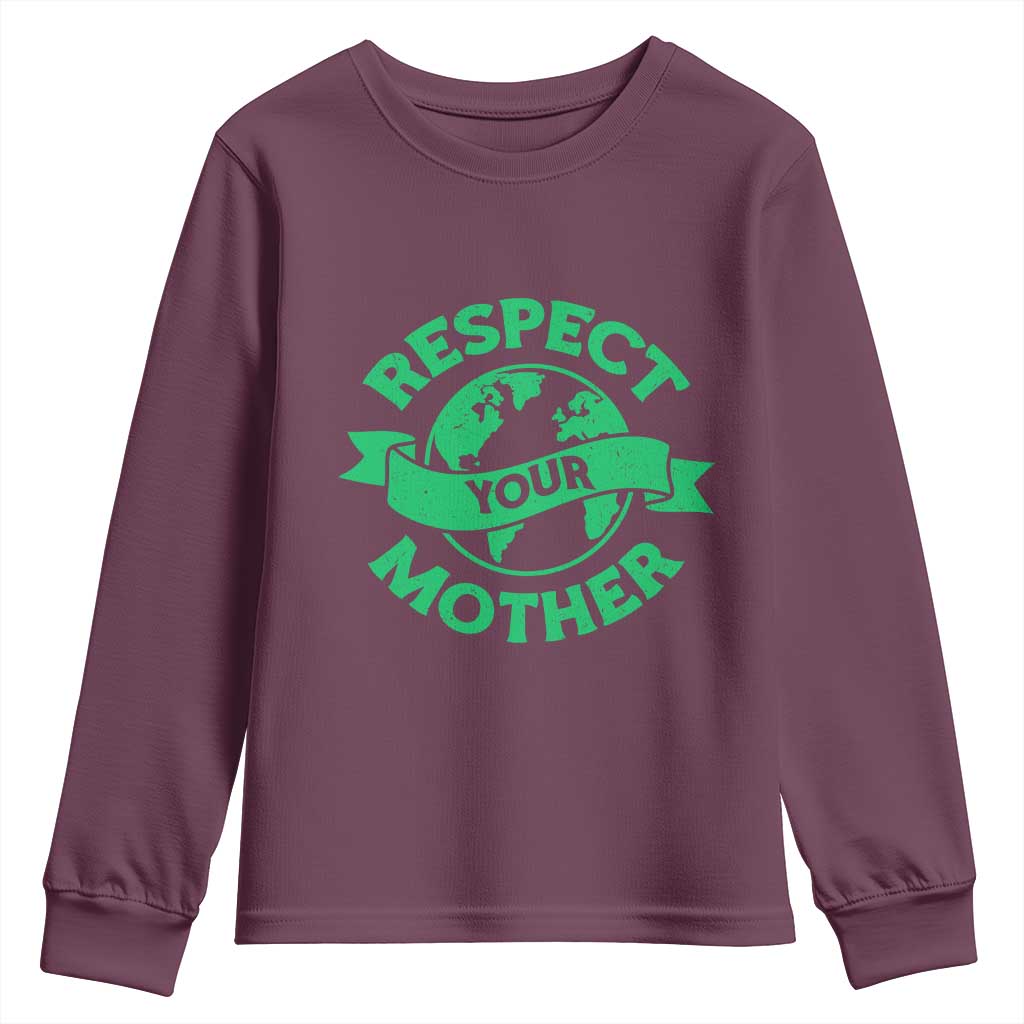 Respect Your Mother Youth Sweatshirt Earth Day Nature Lover Gift