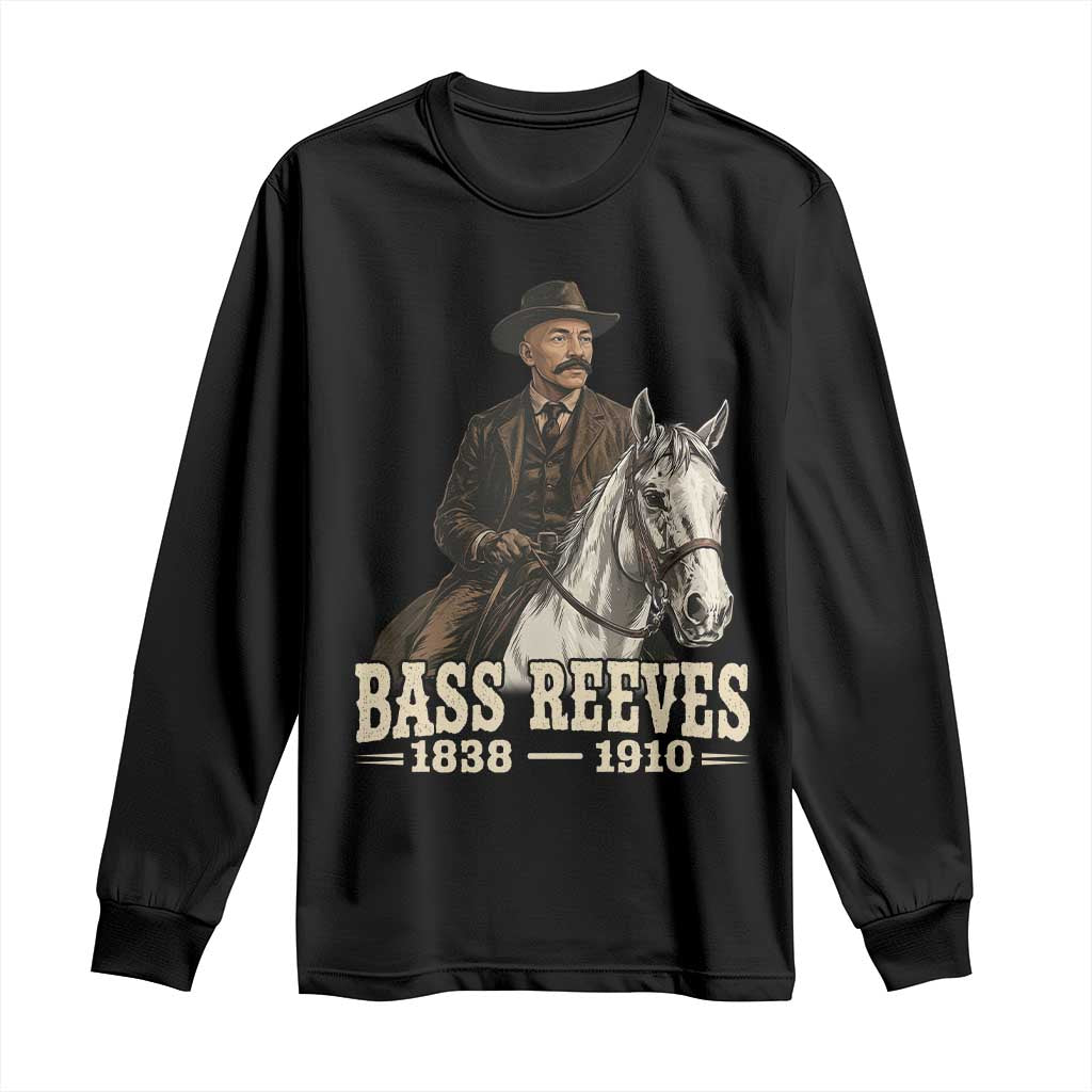 Vintage Bass Reeves First Black US Deputy Marshal Long Sleeve Shirt Legendary Western Lawman History