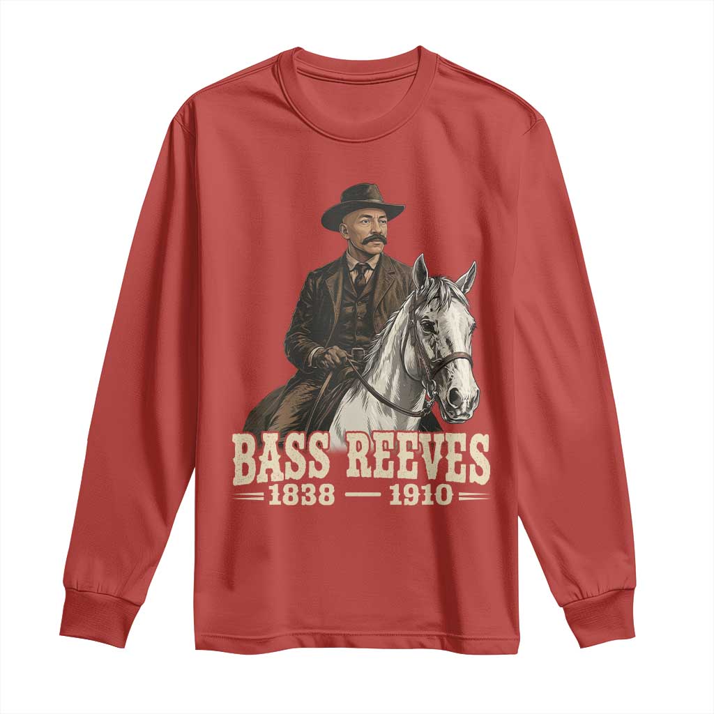 Vintage Bass Reeves First Black US Deputy Marshal Long Sleeve Shirt Legendary Western Lawman History