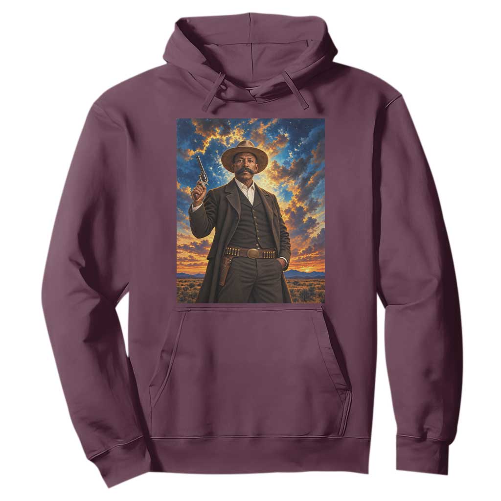 Bass Reeves Wild West Lawman Portrait Hoodie Sunset Western Hero Heritage