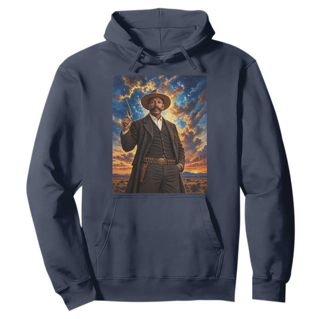 Bass Reeves Wild West Lawman Portrait Hoodie Sunset Western Hero Heritage