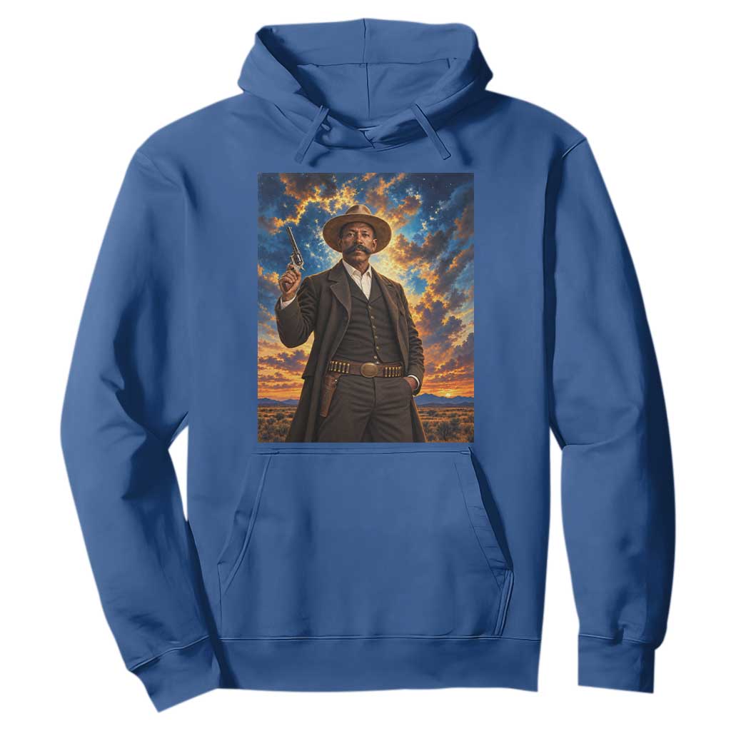Bass Reeves Wild West Lawman Portrait Hoodie Sunset Western Hero Heritage