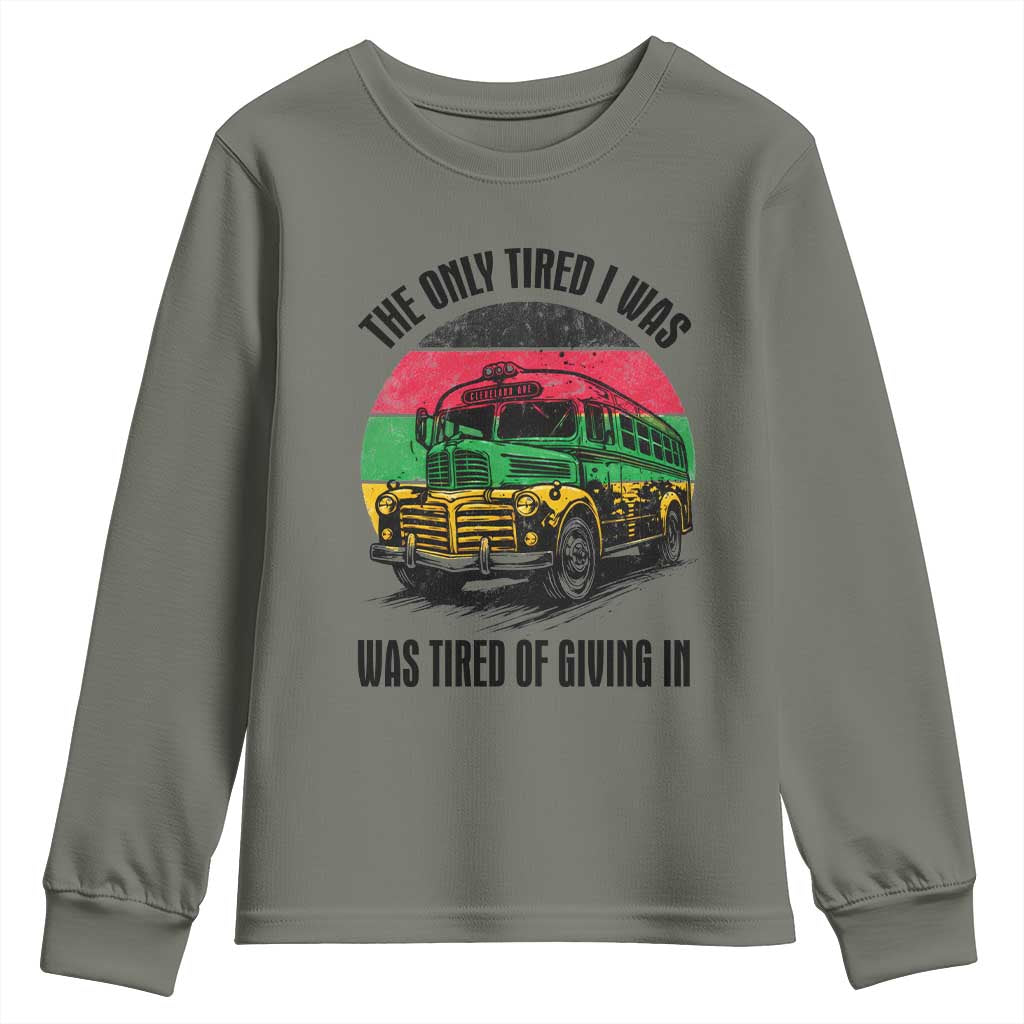Rosa Parks Tired Of Giving In Youth Sweatshirt Civil Bus Protest