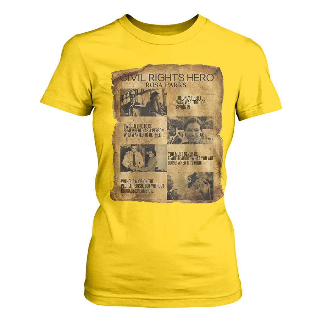 Rosa Parks Quote T Shirt For Women Civil Rights History Hero