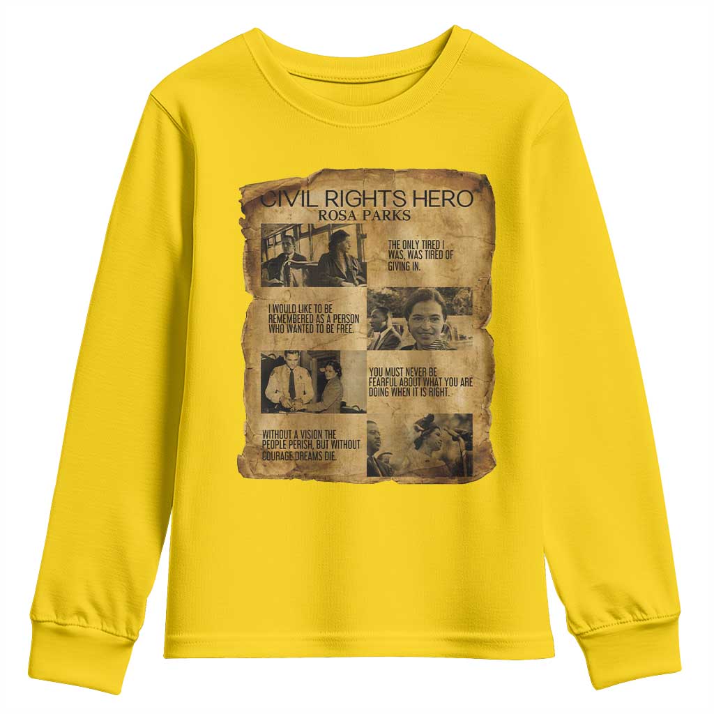 Rosa Parks Quote Youth Sweatshirt Civil Rights History Hero