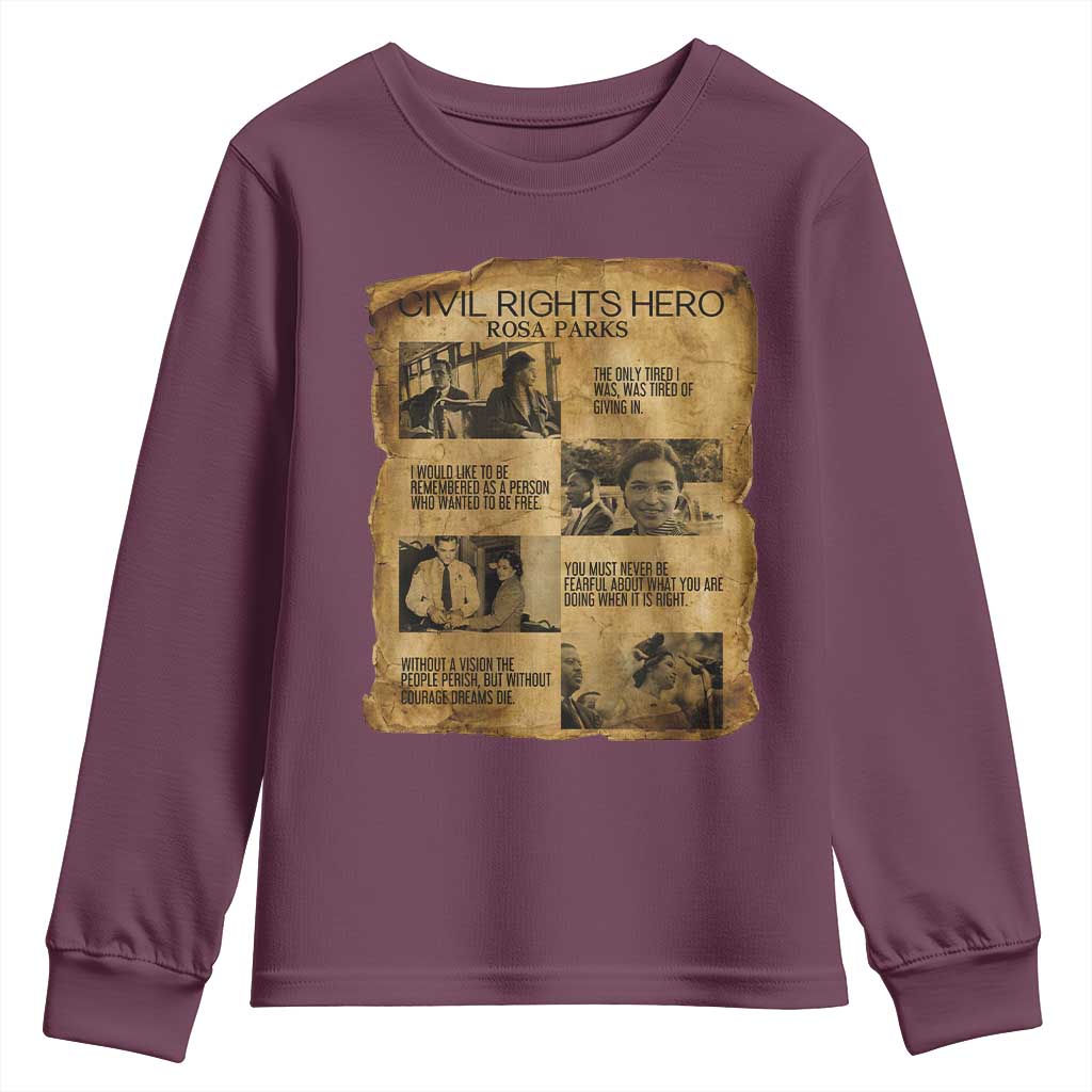 Rosa Parks Quote Youth Sweatshirt Civil Rights History Hero
