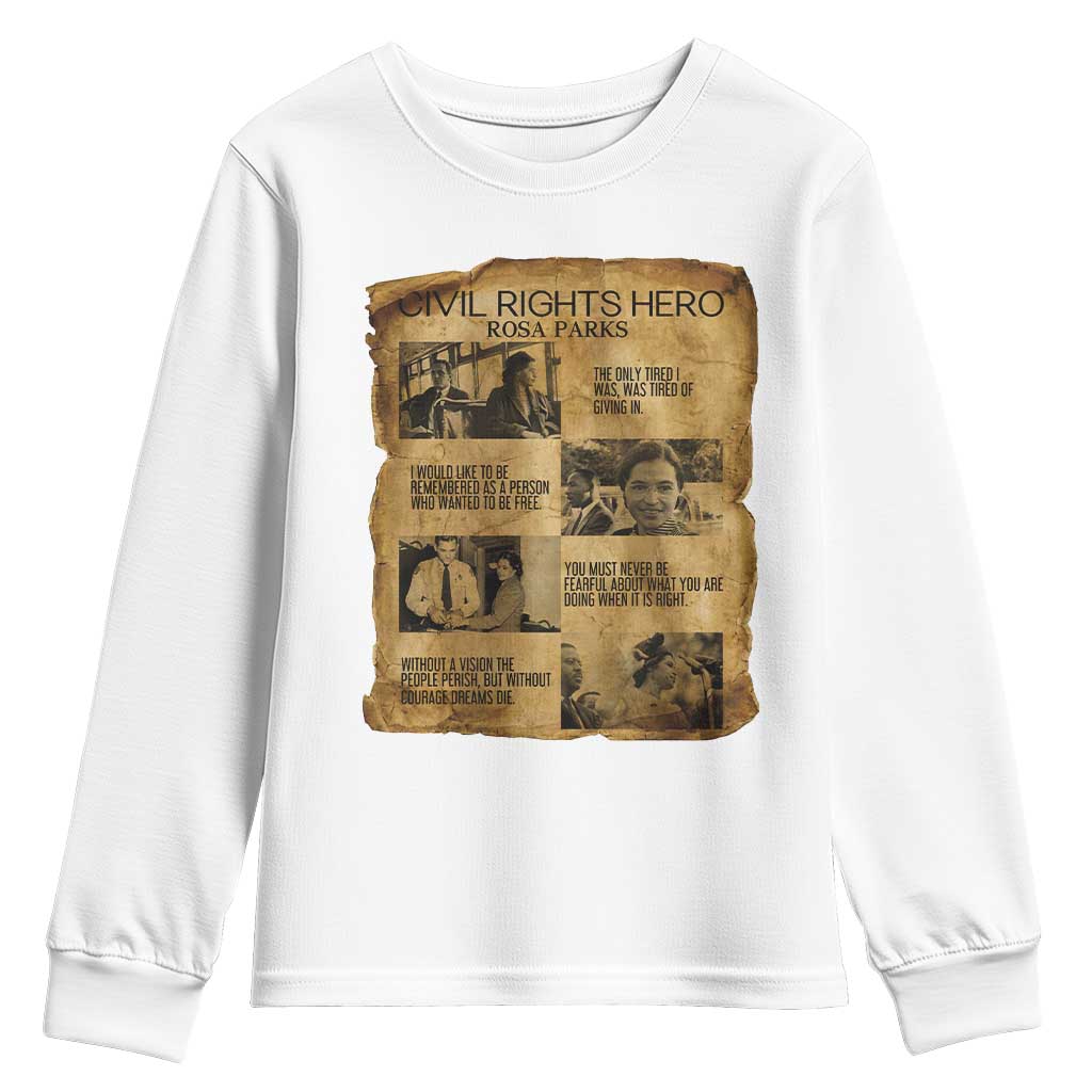 Rosa Parks Quote Youth Sweatshirt Civil Rights History Hero
