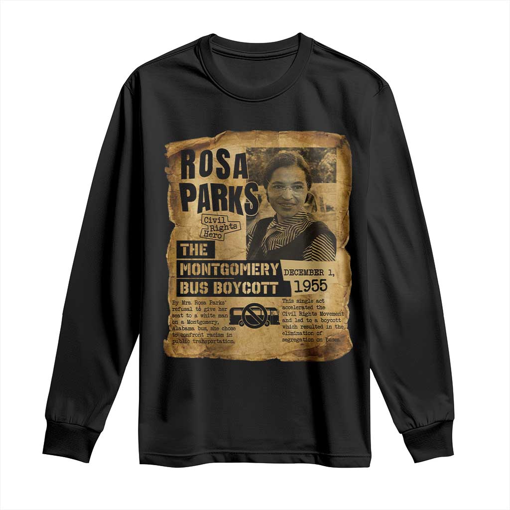 Vintage Rosa Parks Long Sleeve Shirt Groovy Black History Month