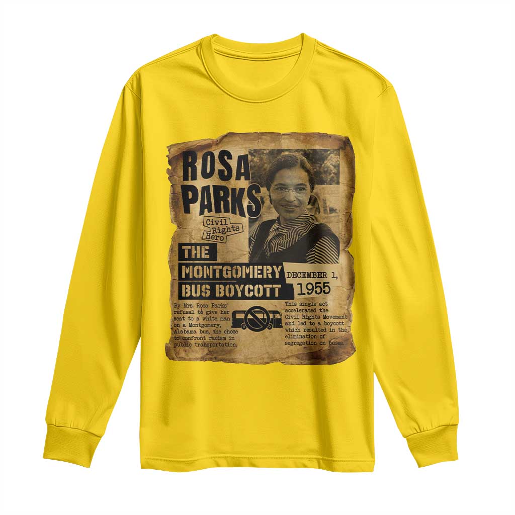 Vintage Rosa Parks Long Sleeve Shirt Groovy Black History Month