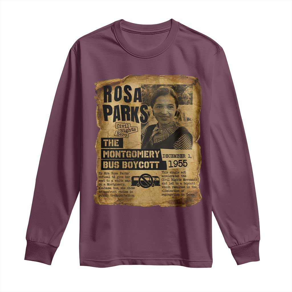Vintage Rosa Parks Long Sleeve Shirt Groovy Black History Month