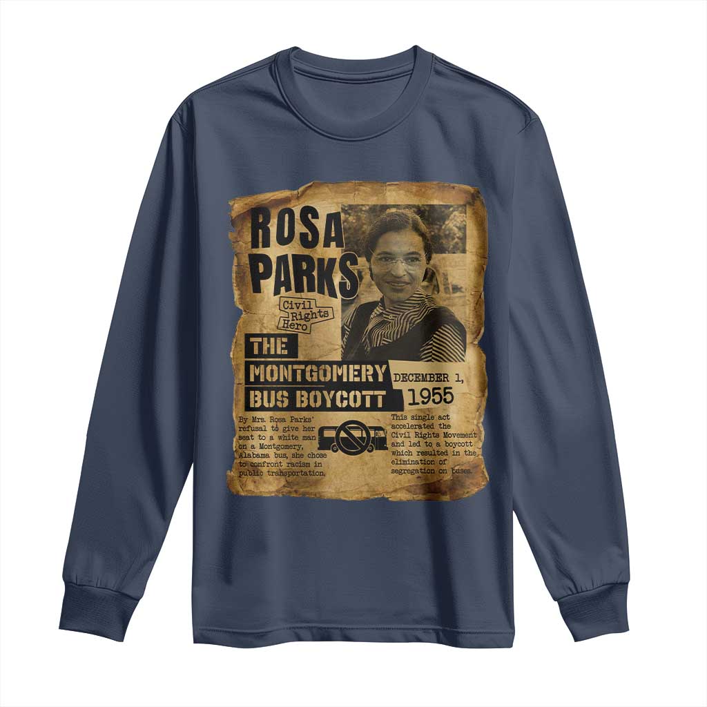 Vintage Rosa Parks Long Sleeve Shirt Groovy Black History Month