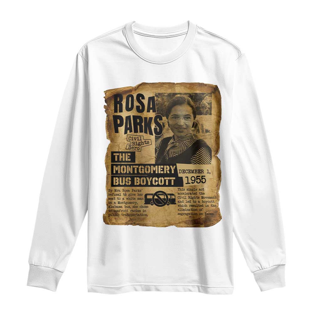 Vintage Rosa Parks Long Sleeve Shirt Groovy Black History Month