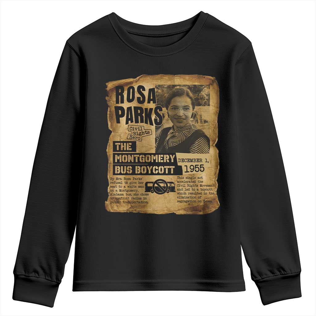Vintage Rosa Parks Youth Sweatshirt Groovy Black History Month