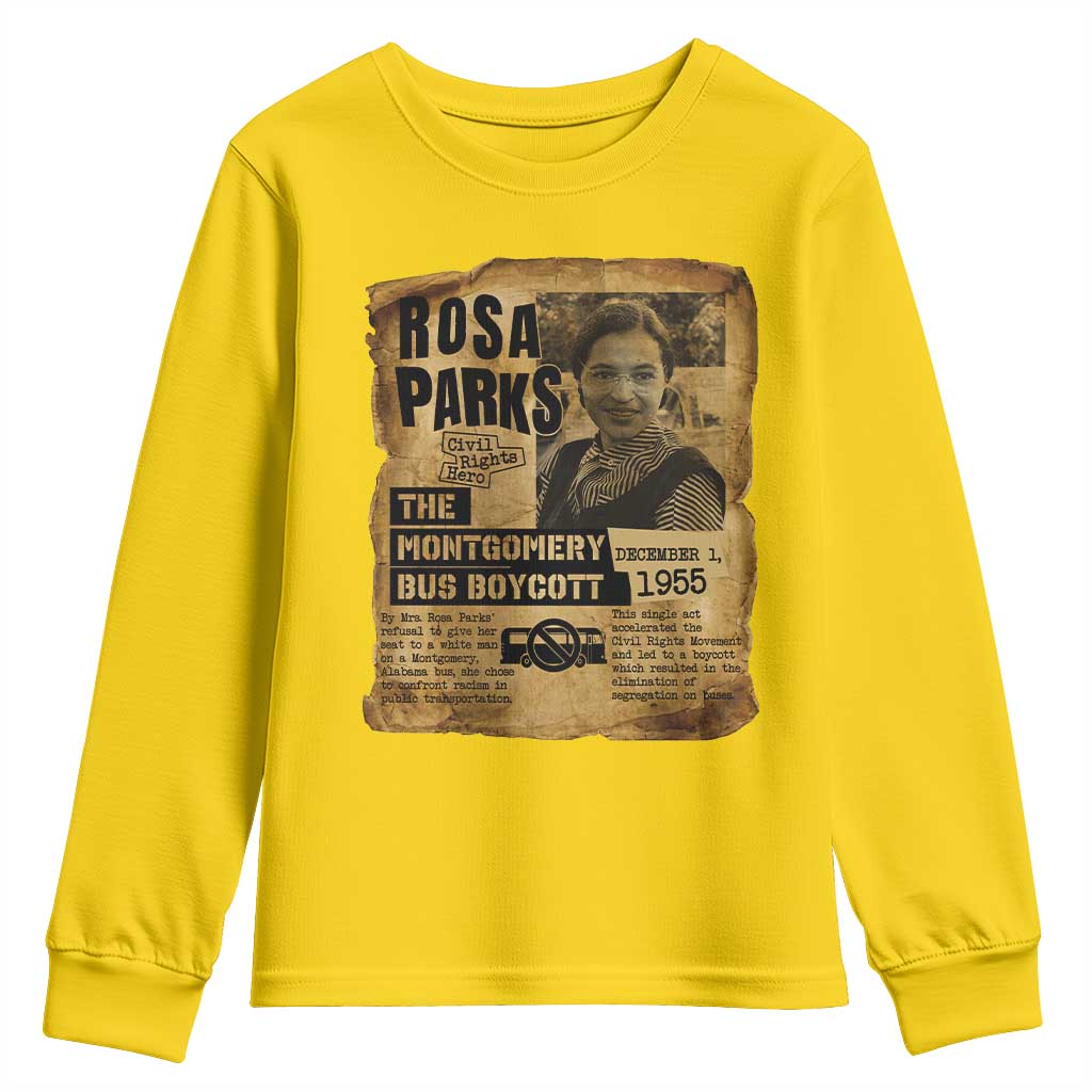 Vintage Rosa Parks Youth Sweatshirt Groovy Black History Month