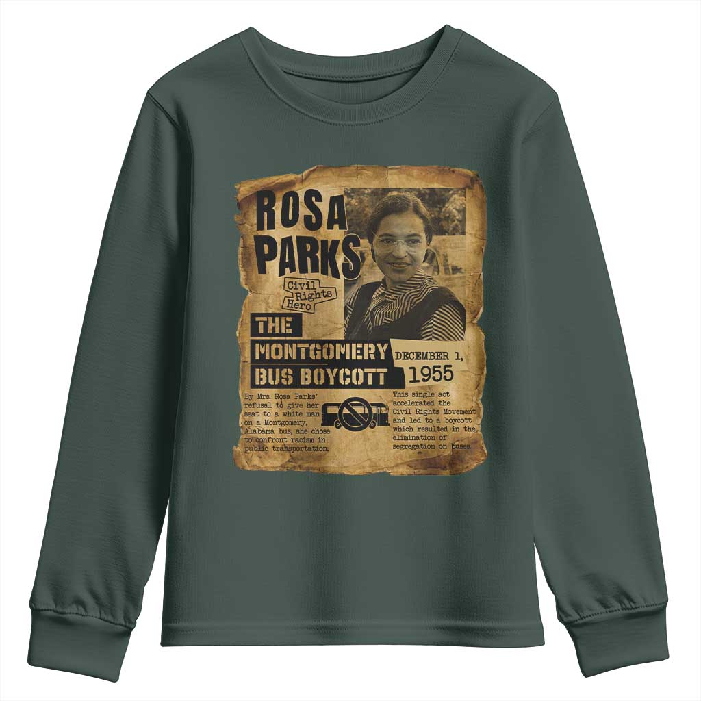 Vintage Rosa Parks Youth Sweatshirt Groovy Black History Month