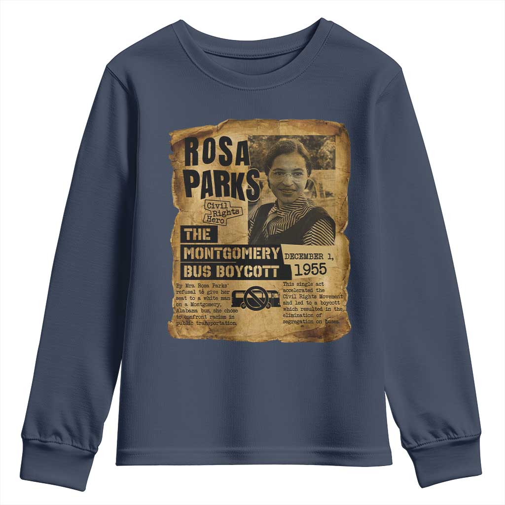 Vintage Rosa Parks Youth Sweatshirt Groovy Black History Month