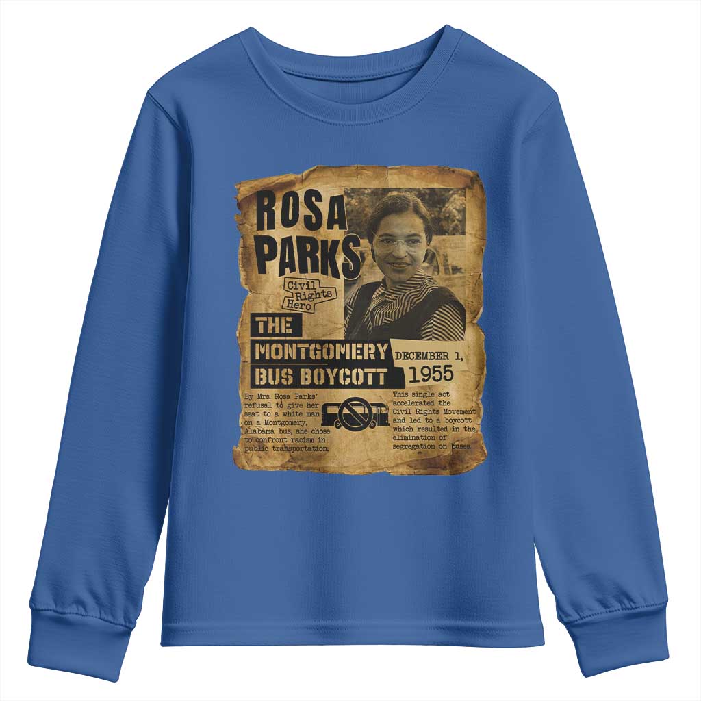 Vintage Rosa Parks Youth Sweatshirt Groovy Black History Month