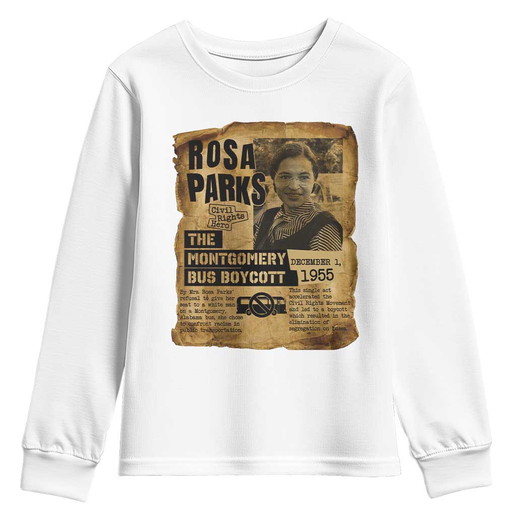 Vintage Rosa Parks Youth Sweatshirt Groovy Black History Month