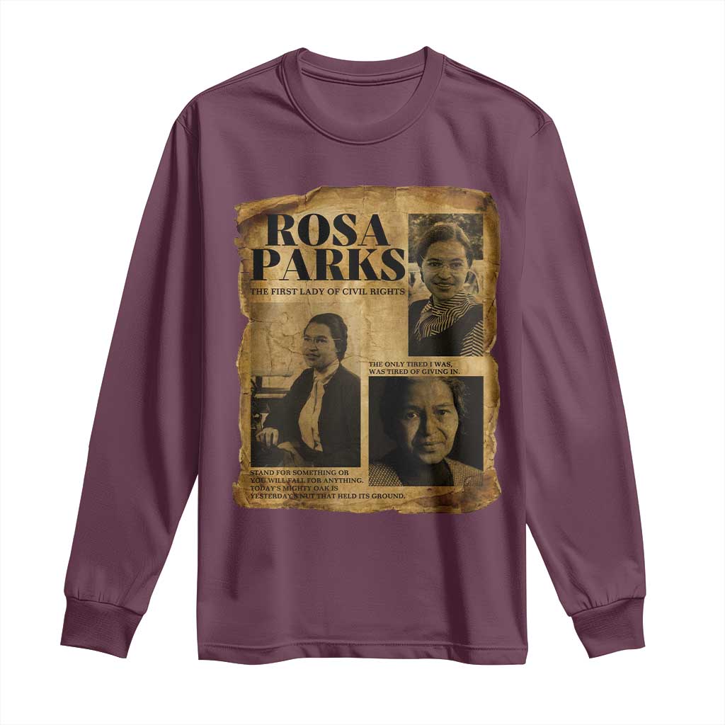 Vintage Rosa Parks Long Sleeve Shirt Women Empowerment Inspirational Quote