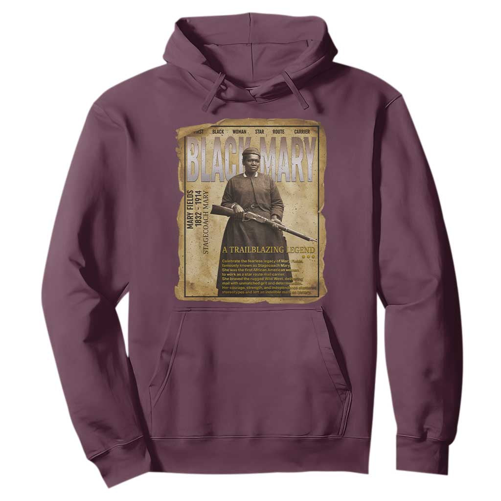 Vintage Newspaper Stagecoach Mary Fields Mail Carrier Hoodie Black History Legend Gift
