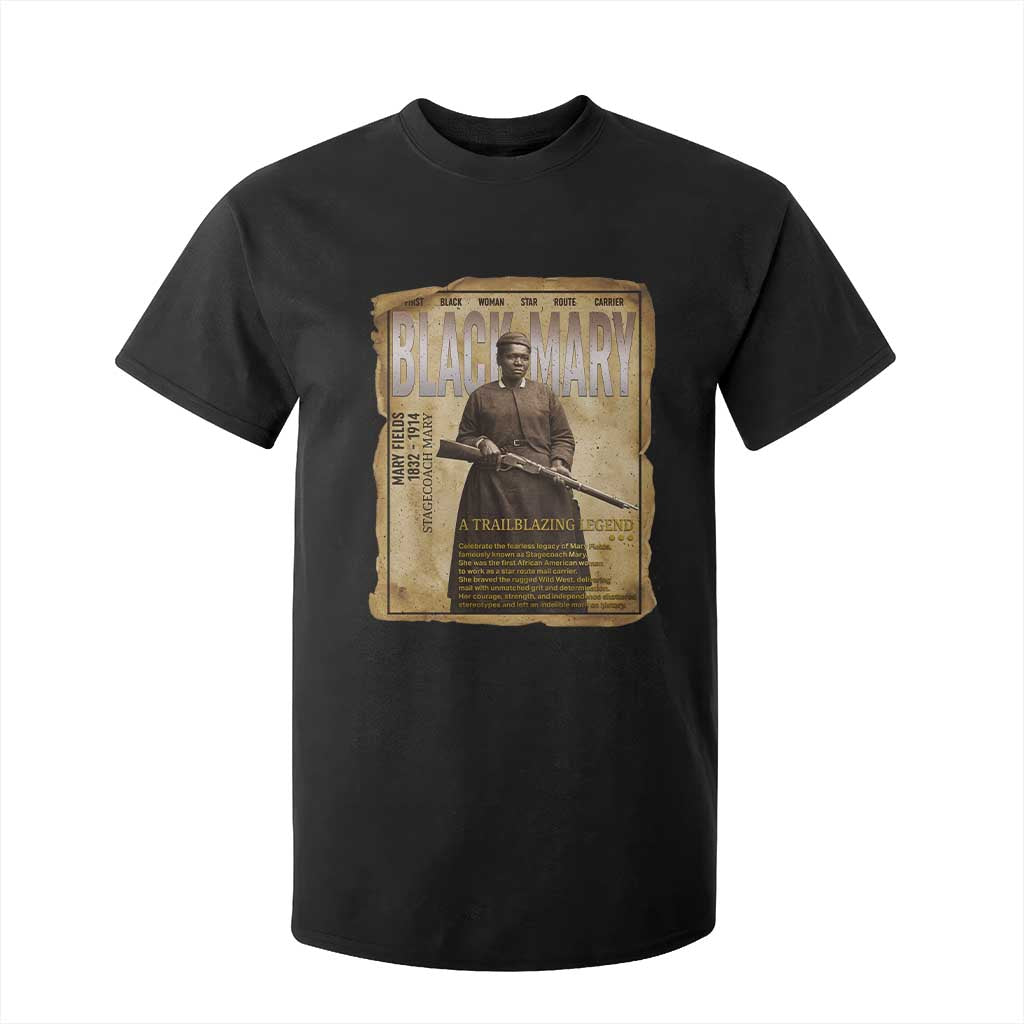 Vintage Newspaper Stagecoach Mary Fields Mail Carrier T Shirt For Kid Black History Legend Gift