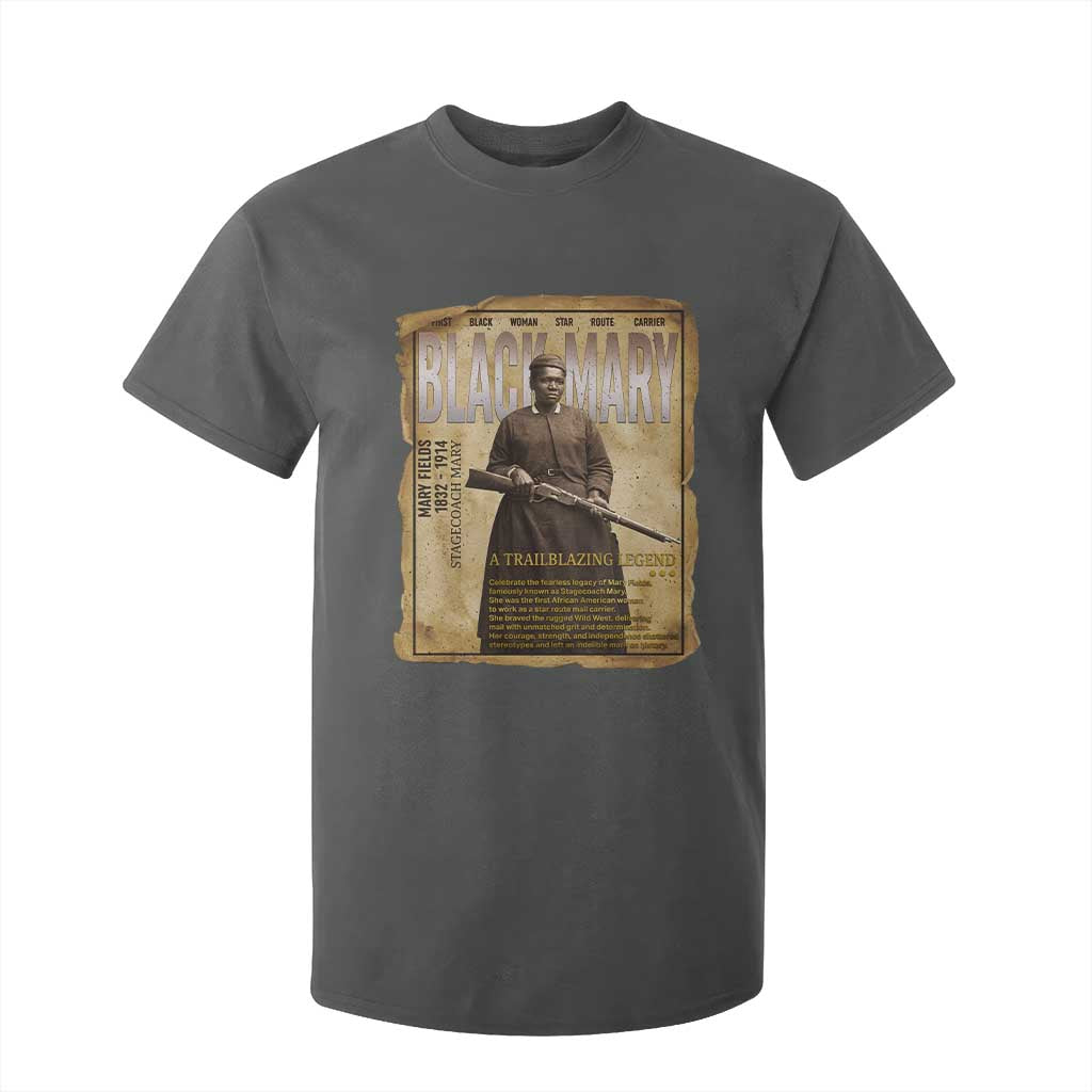Vintage Newspaper Stagecoach Mary Fields Mail Carrier T Shirt For Kid Black History Legend Gift