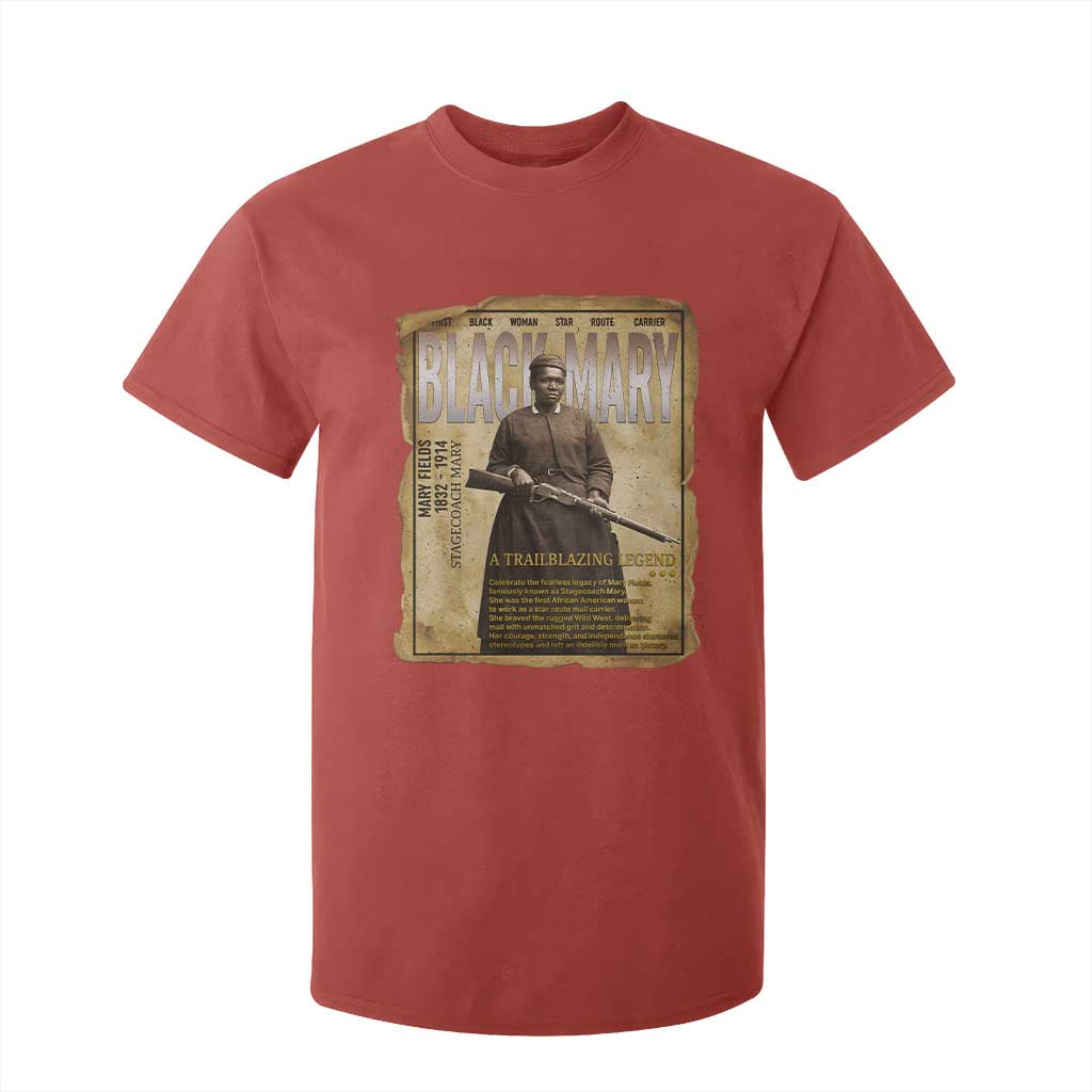 Vintage Newspaper Stagecoach Mary Fields Mail Carrier T Shirt For Kid Black History Legend Gift