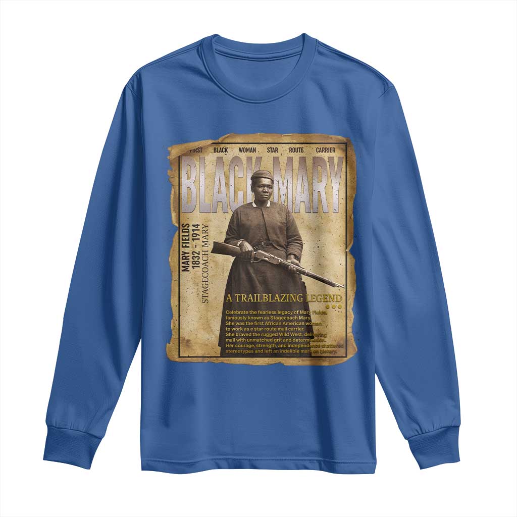 Vintage Newspaper Stagecoach Mary Fields Mail Carrier Long Sleeve Shirt Black History Legend Gift
