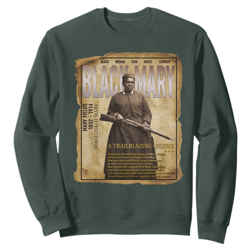 Vintage Newspaper Stagecoach Mary Fields Mail Carrier Sweatshirt Black History Legend Gift