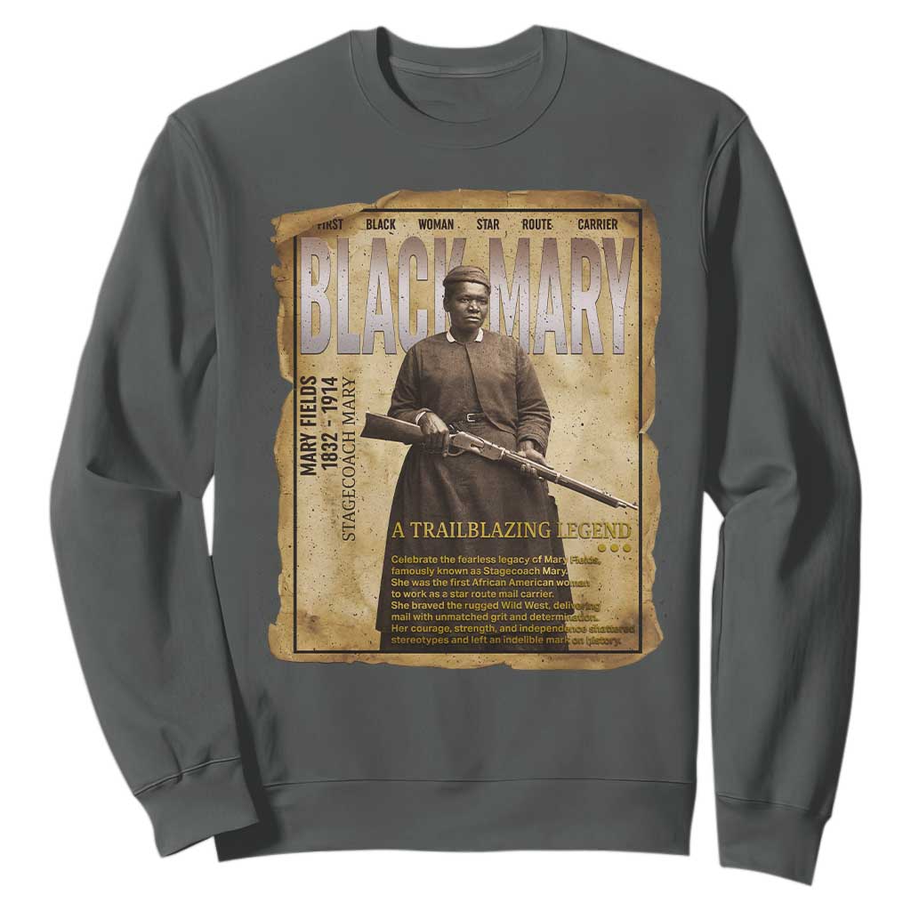 Vintage Newspaper Stagecoach Mary Fields Mail Carrier Sweatshirt Black History Legend Gift