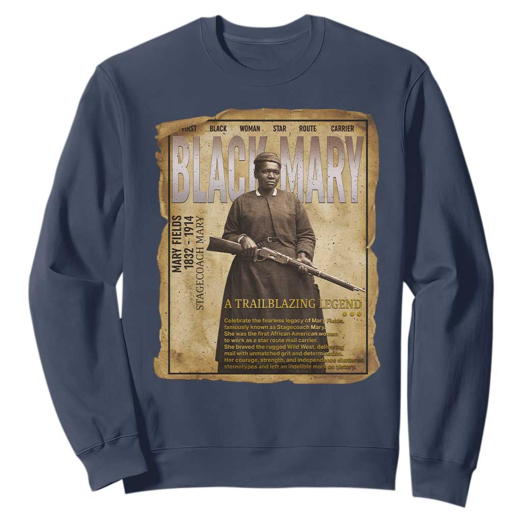 Vintage Newspaper Stagecoach Mary Fields Mail Carrier Sweatshirt Black History Legend Gift