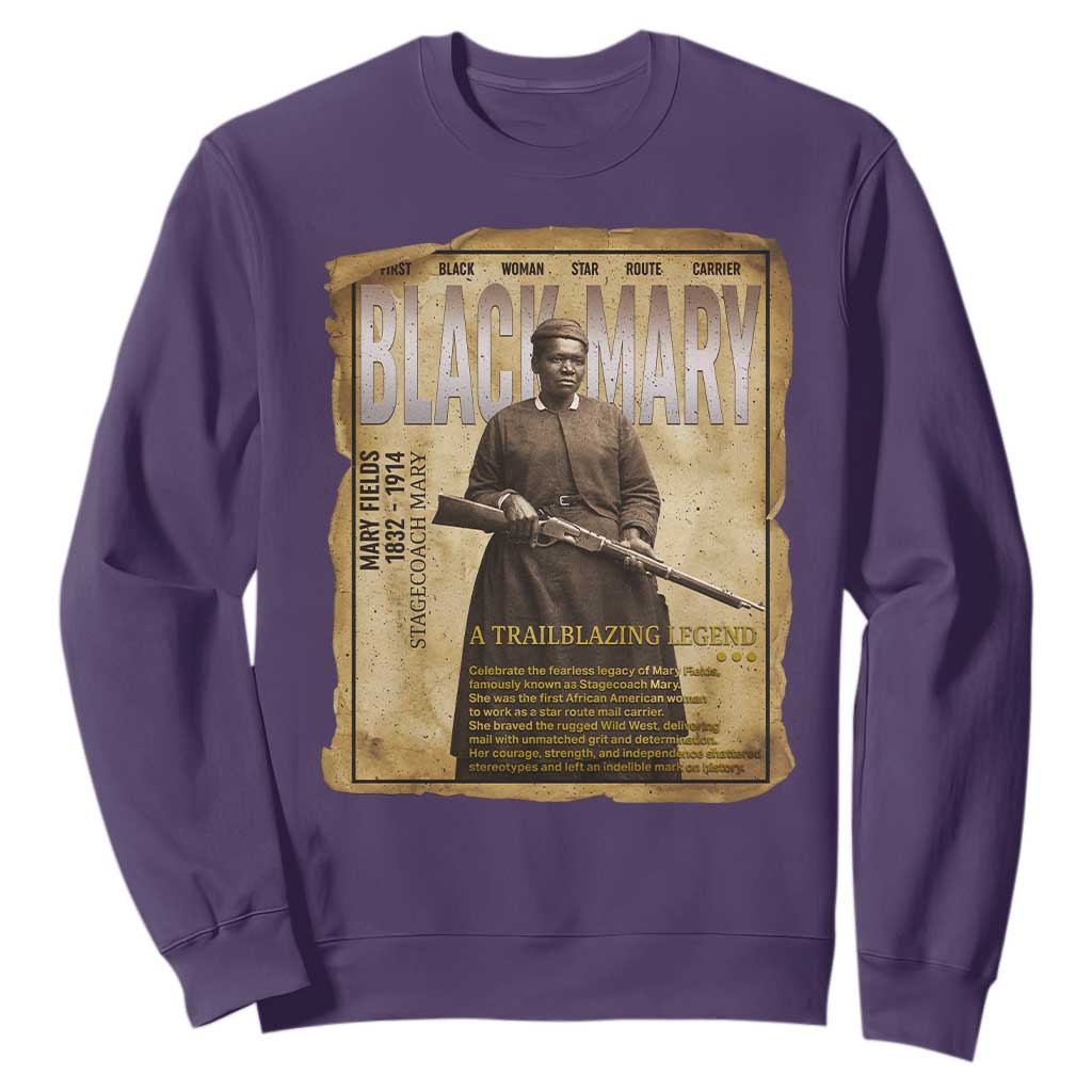 Vintage Newspaper Stagecoach Mary Fields Mail Carrier Sweatshirt Black History Legend Gift