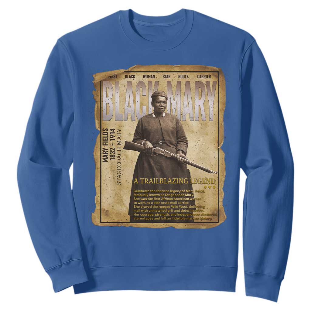 Vintage Newspaper Stagecoach Mary Fields Mail Carrier Sweatshirt Black History Legend Gift
