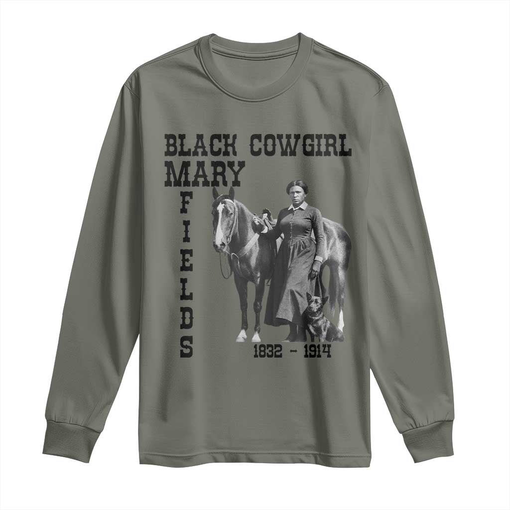 Black Cowgirl Mary Fields Long Sleeve Shirt Western Rodeo Vintage Black History Gift