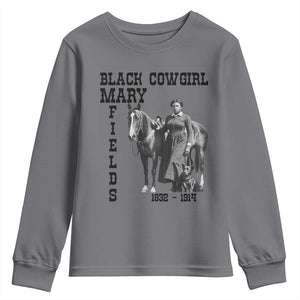 Black Cowgirl Mary Fields Youth Sweatshirt Western Rodeo Vintage Black History Gift