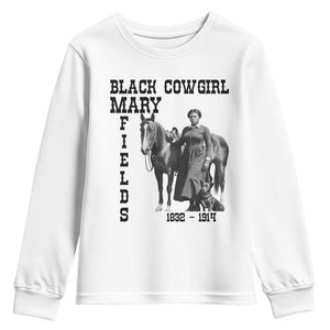 Black Cowgirl Mary Fields Youth Sweatshirt Western Rodeo Vintage Black History Gift