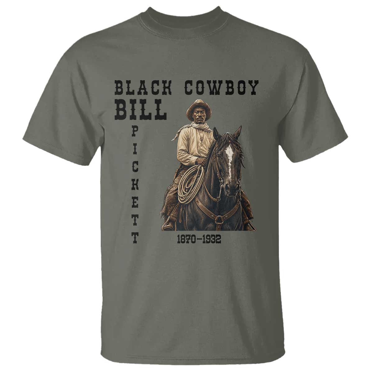 Black Cowboy Bill Pickett T Shirt Vintage Western Rodeo Legend Gift