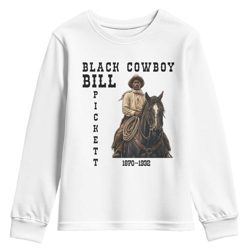 Black Cowboy Bill Pickett Youth Sweatshirt Vintage Western Rodeo Legend Gift