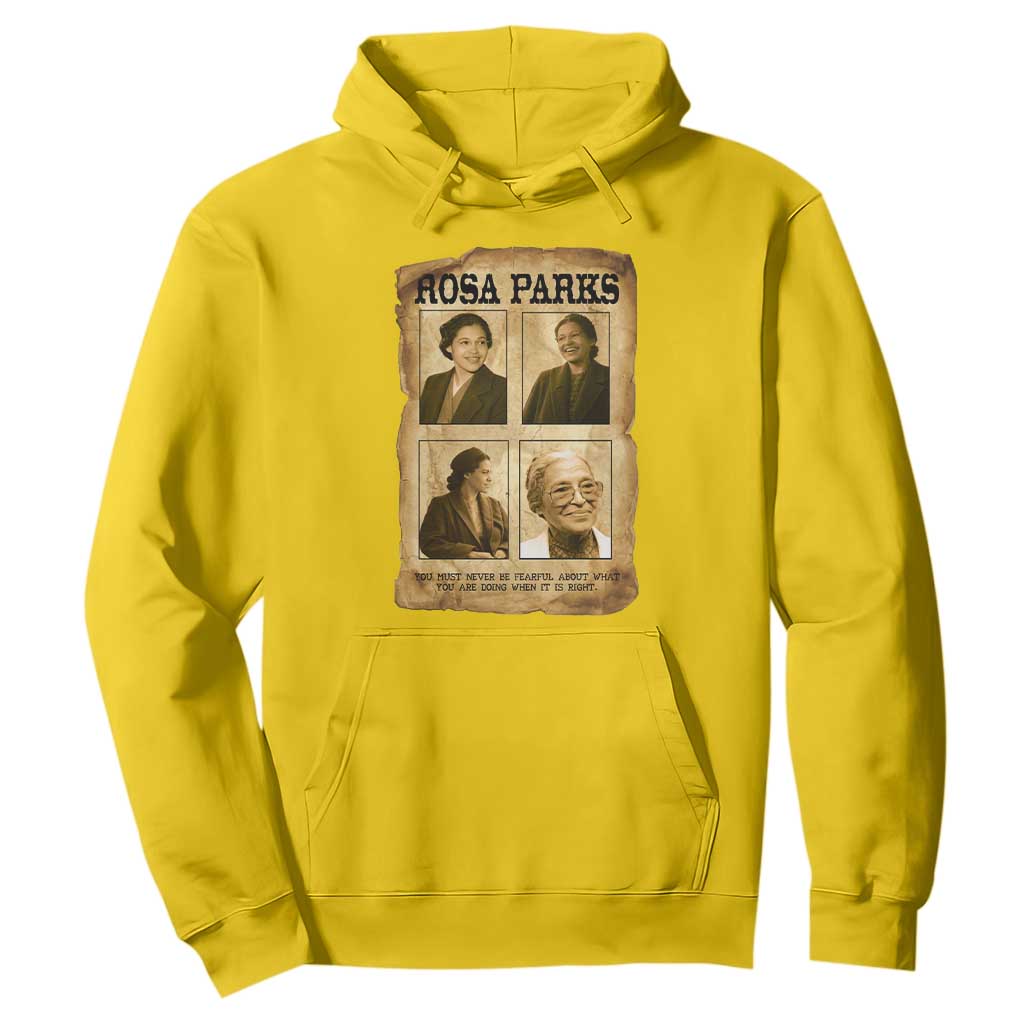 Vintage Rosa Parks Hoodie Courage And Justice Quote