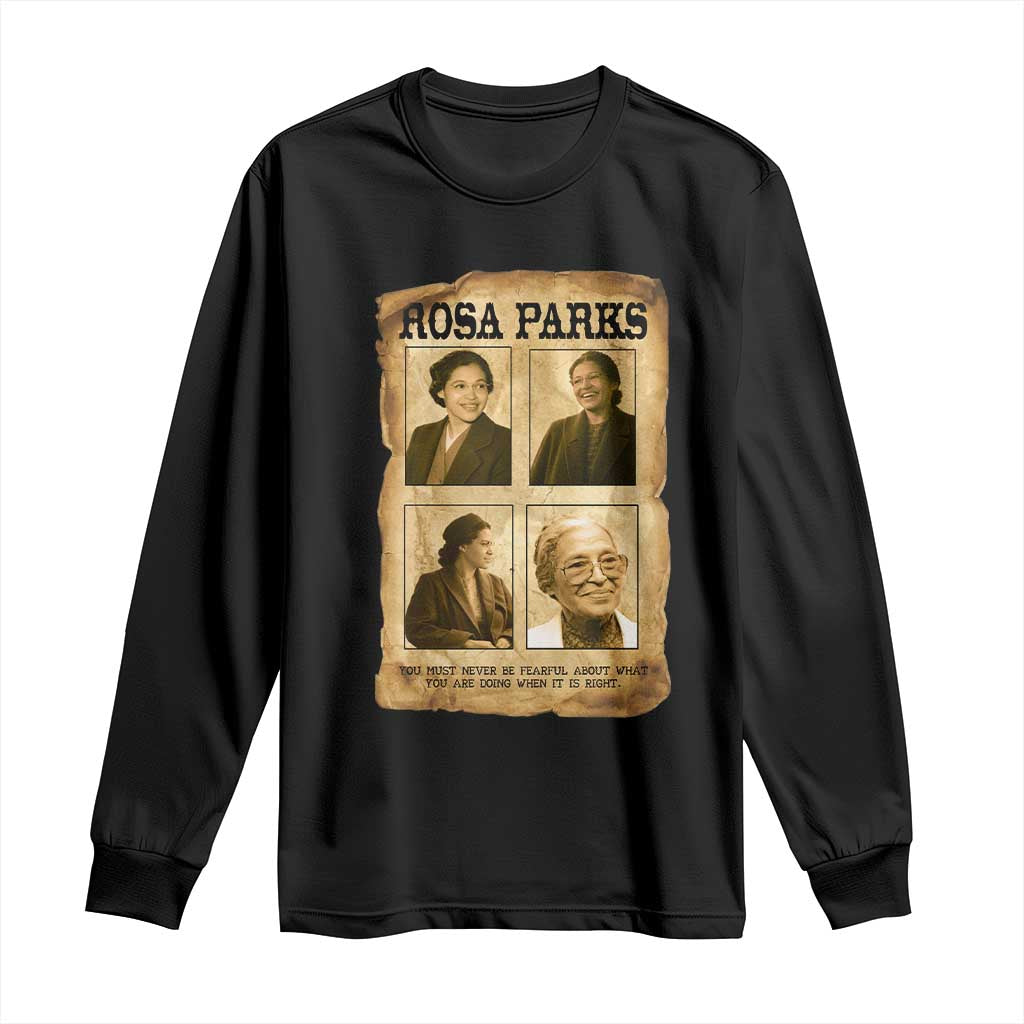 Vintage Rosa Parks Long Sleeve Shirt Courage And Justice Quote