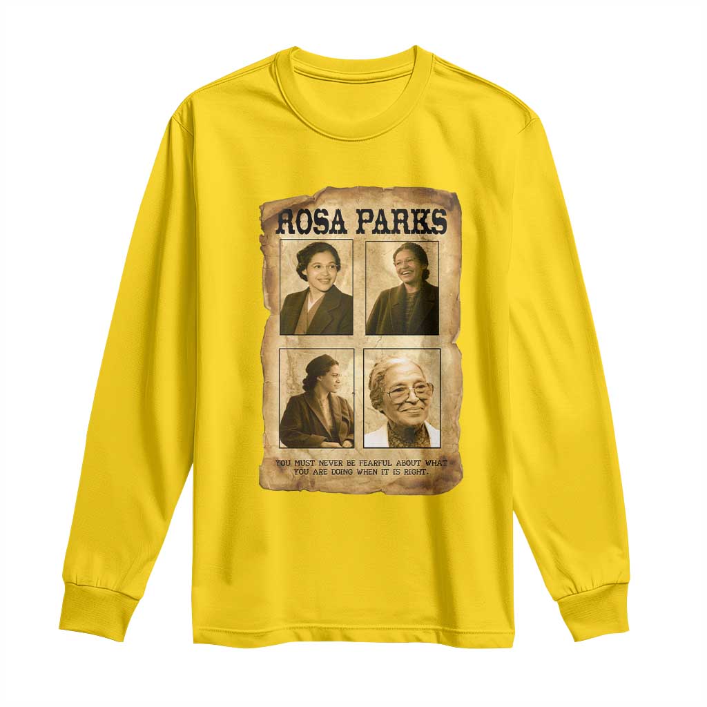 Vintage Rosa Parks Long Sleeve Shirt Courage And Justice Quote