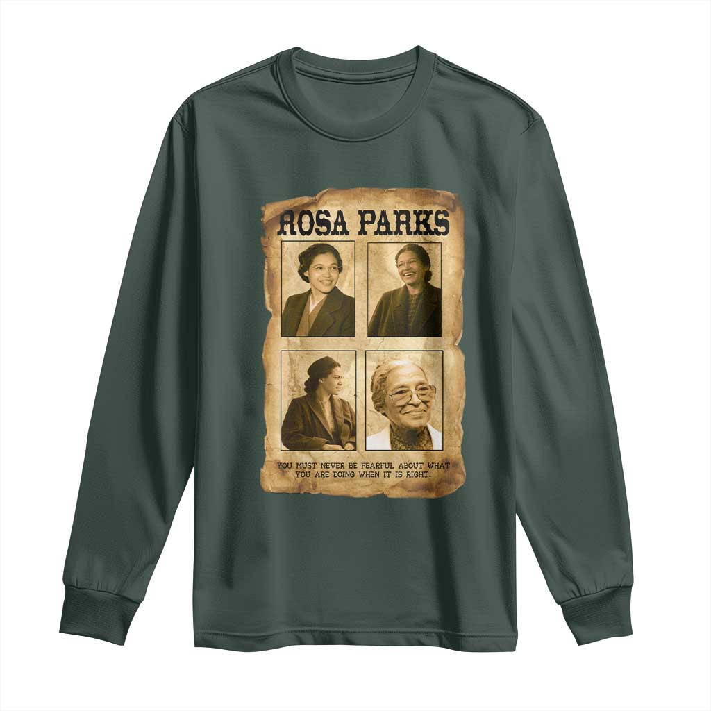 Vintage Rosa Parks Long Sleeve Shirt Courage And Justice Quote