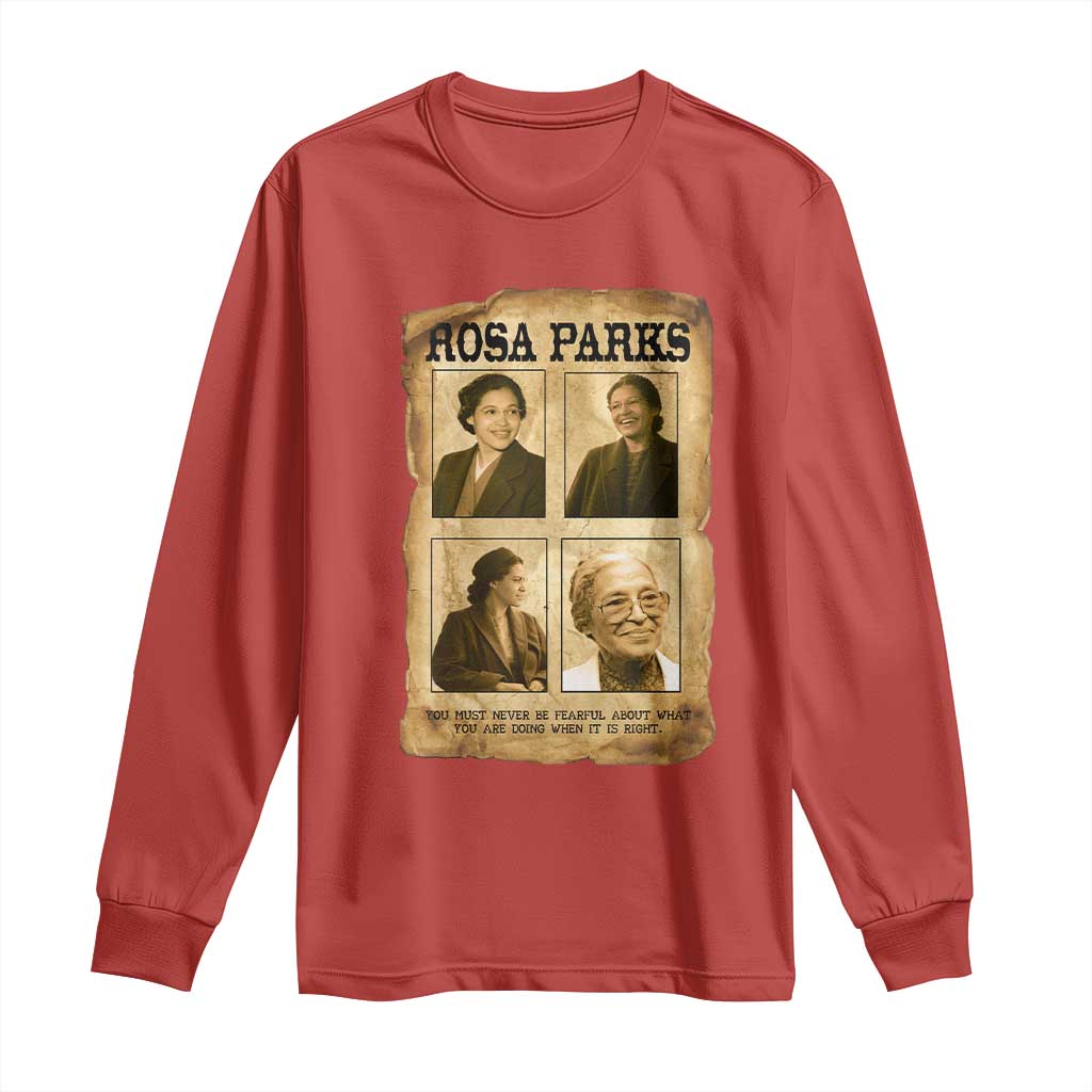 Vintage Rosa Parks Long Sleeve Shirt Courage And Justice Quote