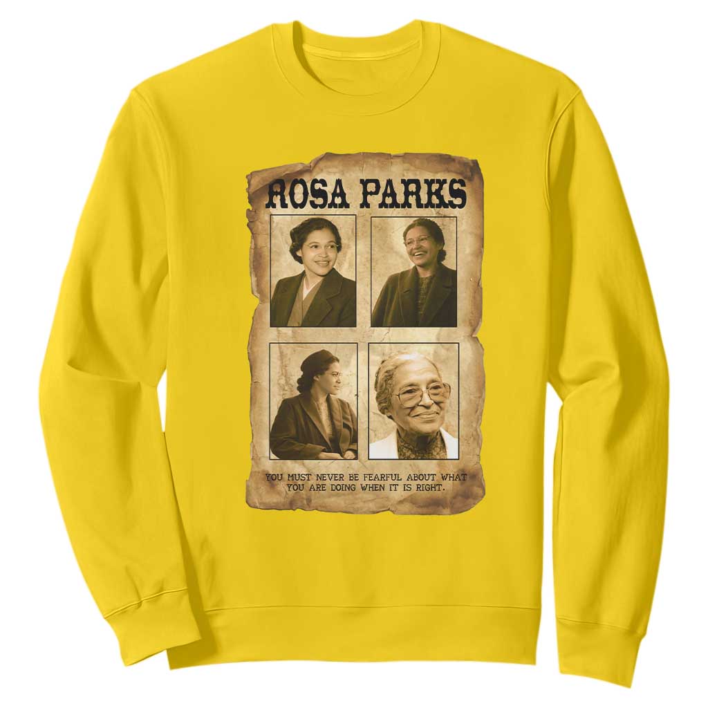 Vintage Rosa Parks Sweatshirt Courage And Justice Quote