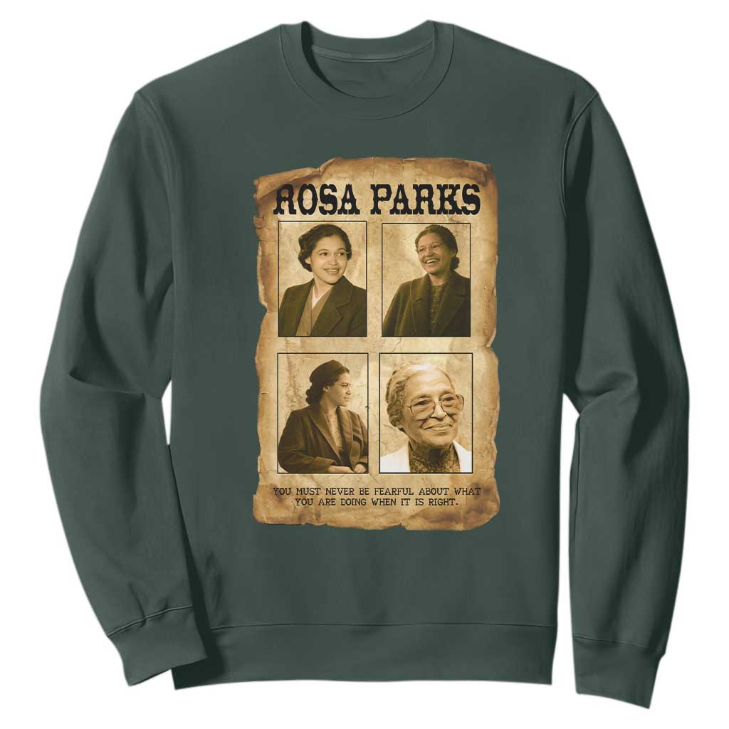Vintage Rosa Parks Sweatshirt Courage And Justice Quote
